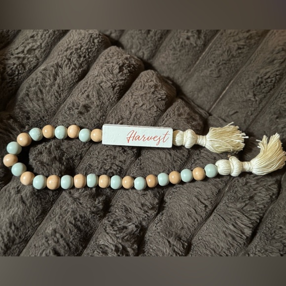 Harvest Wooden Bead Garland with Tassel - Picture 3 of 3